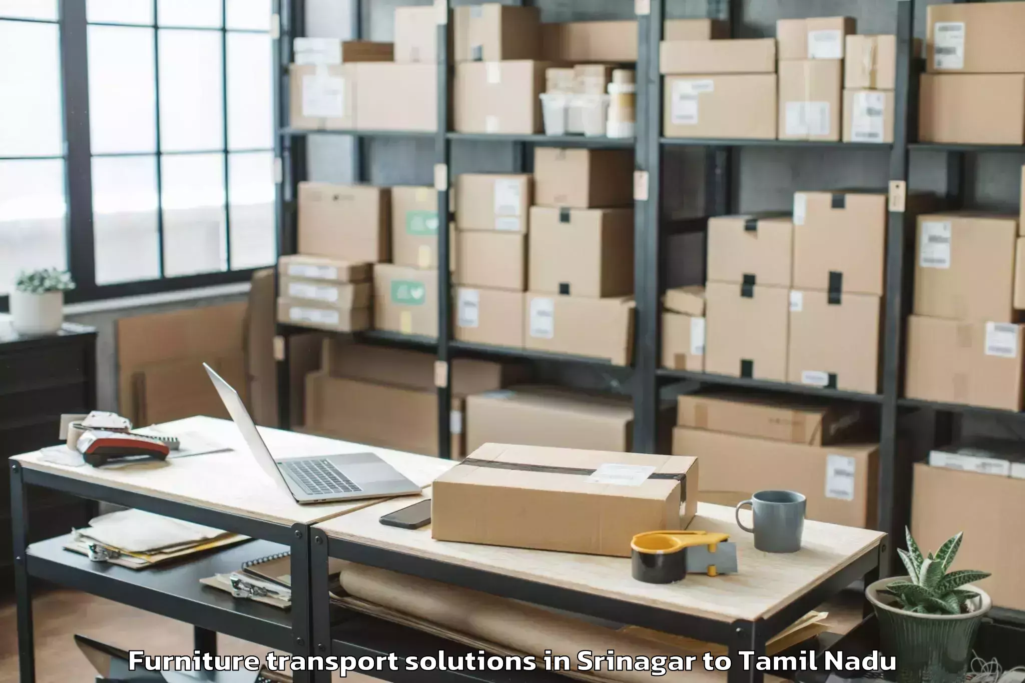 Book Srinagar to Ulundurpettai Furniture Transport Solutions Online